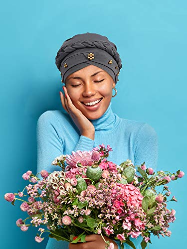 4 Pieces African Women Turban Cap Beaded Headscarf Beanie Twisted Braid Wrap Hat Faux Pearl Headwrap | The Storepaperoomates Retail Market - Fast Affordable Shopping