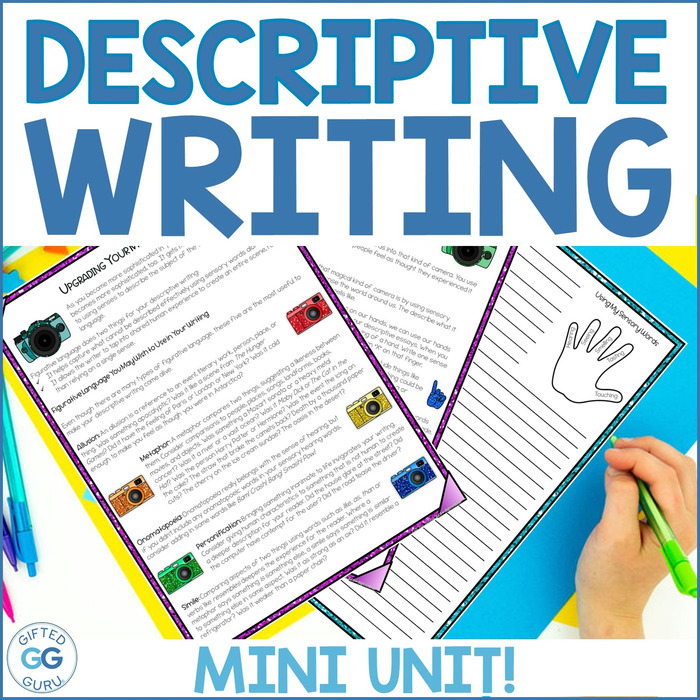 Descriptive Writing Lesson, Prompts, Rubrics | Sensory Word Lists | The Storepaperoomates Retail Market - Fast Affordable Shopping