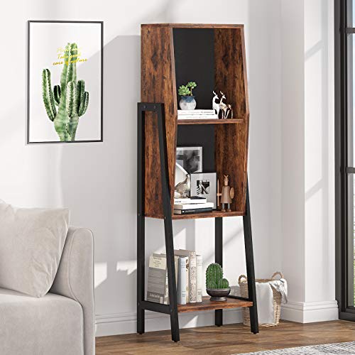 Tribesigns 4-Tier Open Bookshelf, Industrial Ladder Bookcase with Storage Shelves, Freestanding Storage Organizer Side Cabinet Corner Shelf, Modern Display Shelves Decor Furniture for Home Office | The Storepaperoomates Retail Market - Fast Affordable Shopping