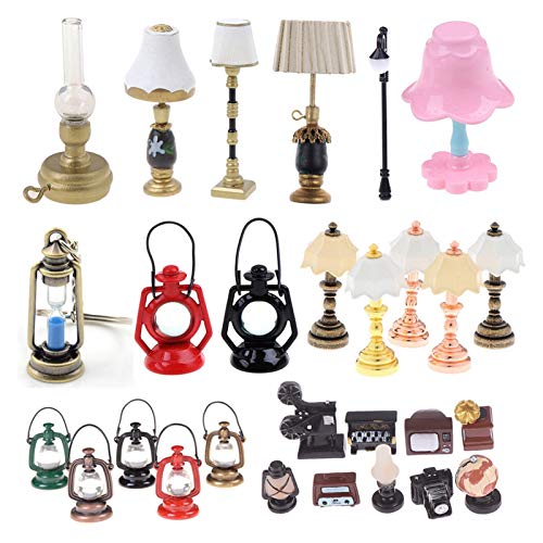 Outdoor Lights 1/2Pcs Mini 1:12 Miniature Table Candlestick Retro Kerosene Lamp Doll House Lamps Decor Accessories Dollhouse Furniture Toys for Home,Garden,Yard,Decorations (Color : Gray) | The Storepaperoomates Retail Market - Fast Affordable Shopping