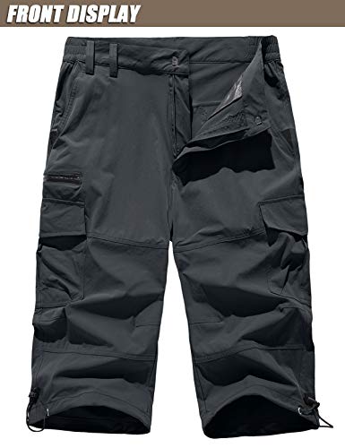 TACVASEN Men’s Capri Pants Quick Dry Hiking Camping Climbing Shorts Below Knees Dark Grey, 30 | The Storepaperoomates Retail Market - Fast Affordable Shopping