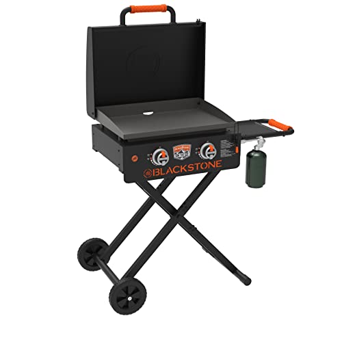 Blackstone 1935 On The Go Scissor-Leg Two Burners Gas Hood, Wheels, Side Shelf Heavy Duty Outdoor Stainless Steel Griddle for Backyard, Patio Camping, 22, Black | The Storepaperoomates Retail Market - Fast Affordable Shopping
