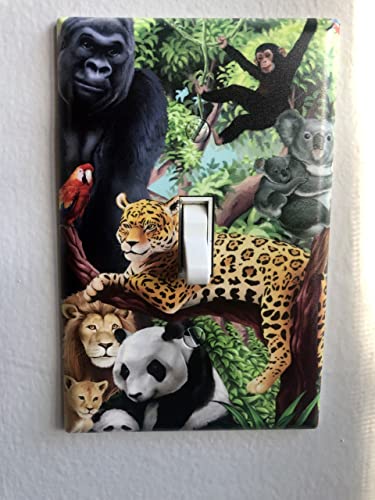 Kids Light Switch Cover Plate Decorative Nursery Teen Toddler Room Decor Bedroom Bathroom Playroom (Jungle Animals) | The Storepaperoomates Retail Market - Fast Affordable Shopping
