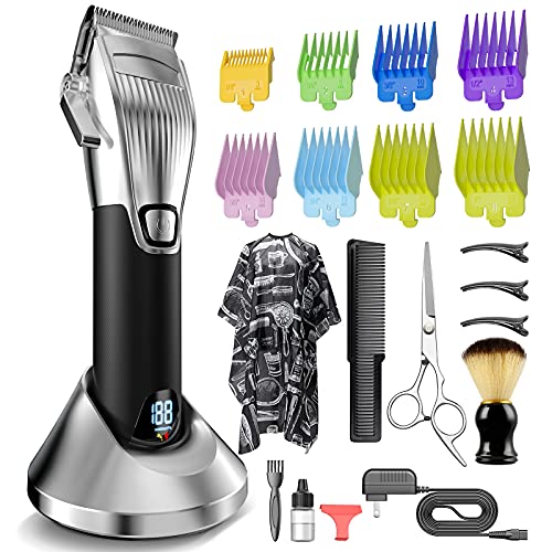 Hair Clippers for Men Professional, Cordless Hair Clippers with 8 Color Guide Combs, Electric Clippers for Hair Cutting Grooming Kit Home Barbers Clipper Set, Rechargeable, LED Display | The Storepaperoomates Retail Market - Fast Affordable Shopping