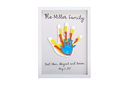 Pearhead Clear Family Handprint Frame, Family Print Keepsake, Multicolor DIY Art