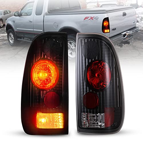 AUTOWIKI Tail Lights For 1997-2003 Ford F-150 F-250 F-350 Super Duty Tail Lights Styleside Model Pickup Black Clear Lens Rear Taillights 1 Pair