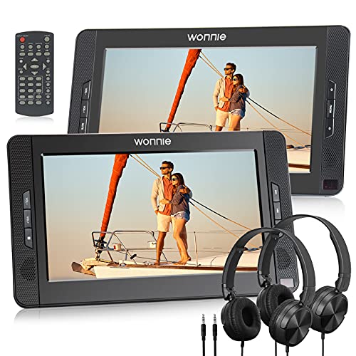 Wonnie 10.5inch Dual Portable DVD Player for Car, Headrest Kids CD Players with Two Headphones Built-in 5 Hours Rechargeable Battery, Support USB/SD/MMC,Regions Free,AV Out & in ( 1 Player+1 Monitor ) | The Storepaperoomates Retail Market - Fast Affordable Shopping