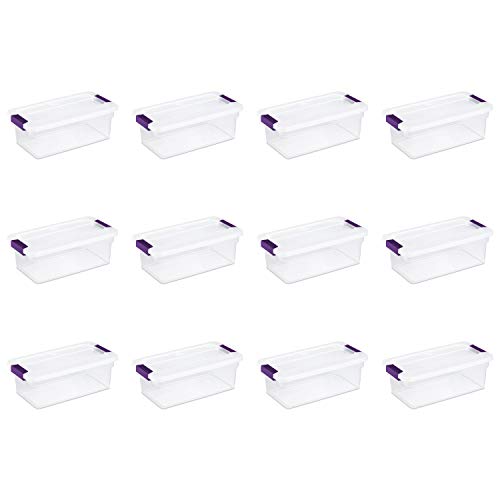 Sterilite 17631706 27 Quart/26 Liter ClearView Latch Box, Clear with Sweet Plum Latches, 6-Pack & 17511712 6 Quart/5.7 Liter ClearView Latch Box, Clear with Sweet Plum Latches, 12-Pack | The Storepaperoomates Retail Market - Fast Affordable Shopping
