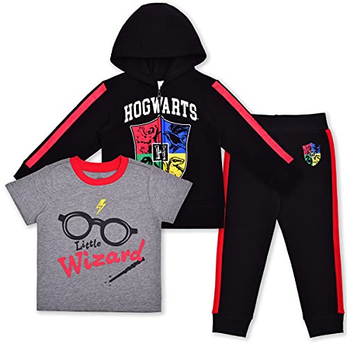 WARNER BROS Harry Potter Zip Up Hoodie, T-Shirt and Jogger Sweatpants Set for Toddler Boy and Little Boys – Black/Grey/Red | The Storepaperoomates Retail Market - Fast Affordable Shopping