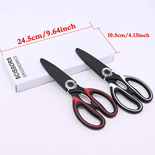 Heavy Duty Kitchen Scissors, Kitchen Shears Multipurpose Stainless Steel Sharp Cooking Scissors for Kitchen, Chicken, Poultry, Fish, Meat, Herbs (2Pack) | The Storepaperoomates Retail Market - Fast Affordable Shopping