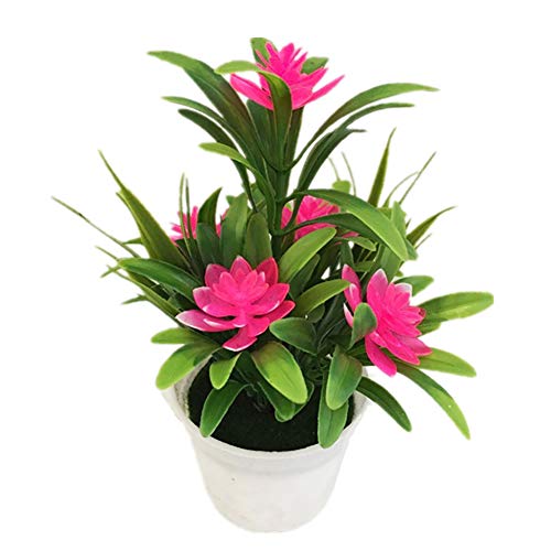 Gilroy Artificial Fake Lotus,Flower Potted Plant Desktop Ornaments for Wedding Party Garden Home Decor Pink