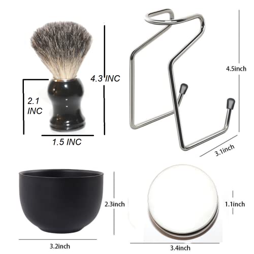 Luxury, Premium Shaving Brush And Bowl Kit,100% Natural Pure Badger Hair Shaving Brush, Double Layer Matte Black Stainless Steel Shaving Bowl and Stand + Sandalwood Soap, | The Storepaperoomates Retail Market - Fast Affordable Shopping