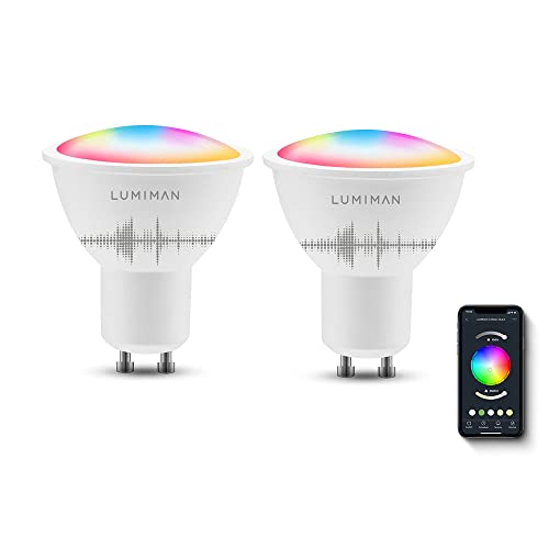 Smart GU10 Spotlight Bulb, 2 Pack, Music Sync, RGBCW Color Changing Bulb, Works with Alexa and Google Assistant, Smart WiFi Control (2.4GHz Wi-Fi Only), 5W 400LM, for Range Hood and Track Lighting | The Storepaperoomates Retail Market - Fast Affordable Shopping