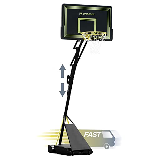WIN.MAX Portable Basketball Hoops & Goal Outdoor Basketball Equipment Height Adjustable 8 FT to 10 FT 44 Inch Premium PC Backboard with Wheels for Youth Kids & Adults Outside Indoor Use (PE) | The Storepaperoomates Retail Market - Fast Affordable Shopping