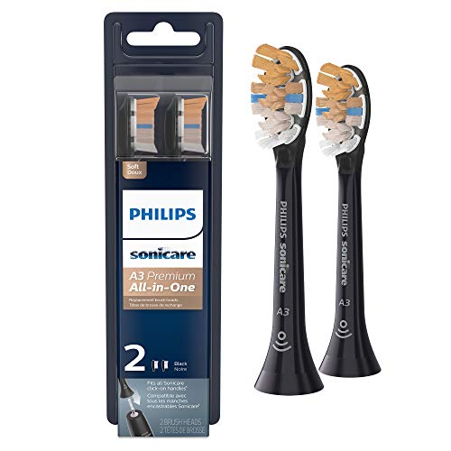 Philips Sonicare Genuine A3 Premium All-in-One Replacement Toothbrush Heads, 2 Brush Heads, Black, HX9092/95 | The Storepaperoomates Retail Market - Fast Affordable Shopping