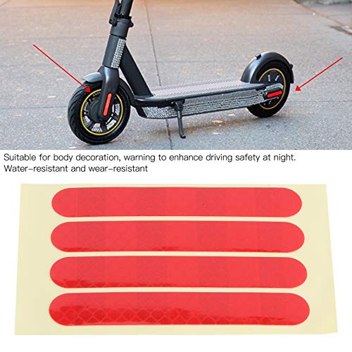 Keenso Electric Scooter Stickers, 4Pcs / Set Front Rear Wheel Stickers Electric Scooter Reflective Stickers Decals for Ninebot G30(red) | The Storepaperoomates Retail Market - Fast Affordable Shopping