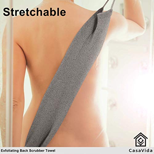 Back Scrubber for Shower Nylon Extended Length Bath Towel Shower Back Washer Exfoliating Washcloth Rear Scrub Japanese Stretchable Pull Strap Wash Cloth Exfoliating Scrub Washcloth 2 Pack by CasaVida | The Storepaperoomates Retail Market - Fast Affordable Shopping