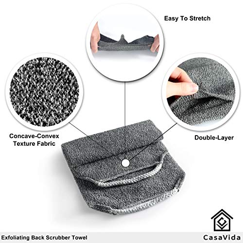 Back Scrubber for Shower Nylon Extended Length Bath Towel Shower Back Washer Exfoliating Washcloth Rear Scrub Japanese Stretchable Pull Strap Wash Cloth Exfoliating Scrub Washcloth 2 Pack by CasaVida | The Storepaperoomates Retail Market - Fast Affordable Shopping
