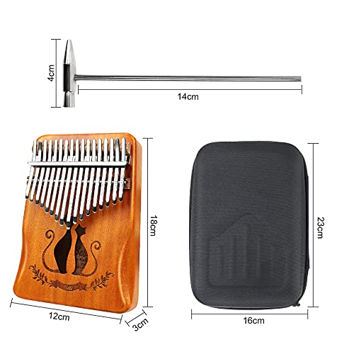 Mahogany Kalimba 17-Key Thumb Piano with Instruction Book and Tuning Hammer – Portable Personal Musical Instrument for Kids and Adults, Beginners to Professionals | The Storepaperoomates Retail Market - Fast Affordable Shopping
