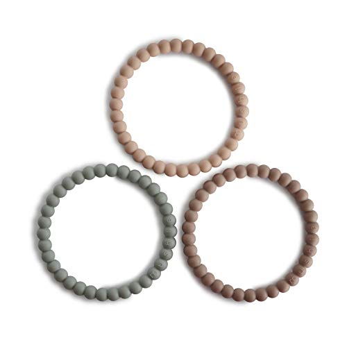 mushie Pearl Teether Bracelet | 3-Pack (Clary Sage/Tuscany/Desert Sand) | The Storepaperoomates Retail Market - Fast Affordable Shopping