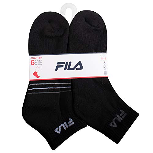 Fila Men’s Striped Half Cushion Quarter Socks, Black, One Size | The Storepaperoomates Retail Market - Fast Affordable Shopping