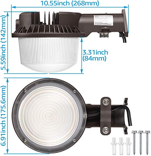 TORCHSTAR 43W LED Barn Light Bundle Mounting Arm, 43W Dusk to Dawn LED Security Area Light with Photocell, 3000K Warm White, ETL-Listed Yard Light & Sturdy Mounting Pole, Iron Housing, Silver | The Storepaperoomates Retail Market - Fast Affordable Shopping