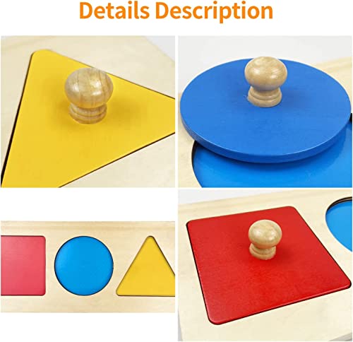 SGVV90 Montessori Wooden Geometric Shape Puzzle Multiple Shape Puzzle Preschool Learning Shape & Color Sorter Material Sensorial Toy for Toddler (4 Pieces) (3 Pieces) | The Storepaperoomates Retail Market - Fast Affordable Shopping
