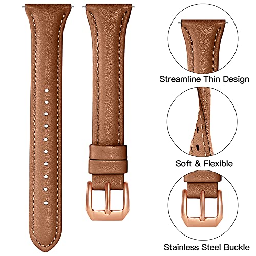 GEAK Compatible with Galaxy Watch 5/Galaxy Watch 4 40mm 44mm Band, 20mm Genuine Leather Strap for Samsung Active 2 40mm 44mm/Watch Galaxy Watch 42mm/Watch 3 41mm/Active/Gear S2 Classic for Women Girls, Brown | The Storepaperoomates Retail Market - Fast Affordable Shopping