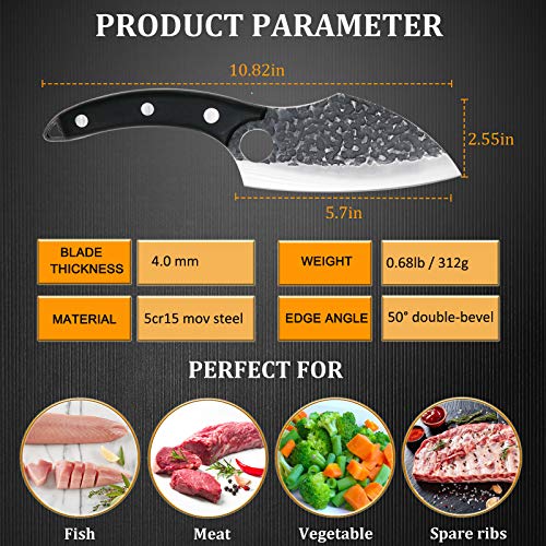 RUIXIN PRO Hand Forged Chef Knife for Meat Cutting, Boning Knife with Sheath & Sharpener, Kitchen Knife Meat Cleaver Viking Knife Butcher Knives Fishing Fillet Knife for Deboning, Camping, BBQ | The Storepaperoomates Retail Market - Fast Affordable Shopping