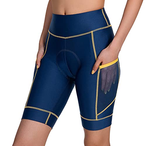 Cycorld Padded-Bike-Shorts-Women-Mountain-Bike-Shorts MTB Bicycle Cycling Pants with Pockets(Navy,XXL) | The Storepaperoomates Retail Market - Fast Affordable Shopping