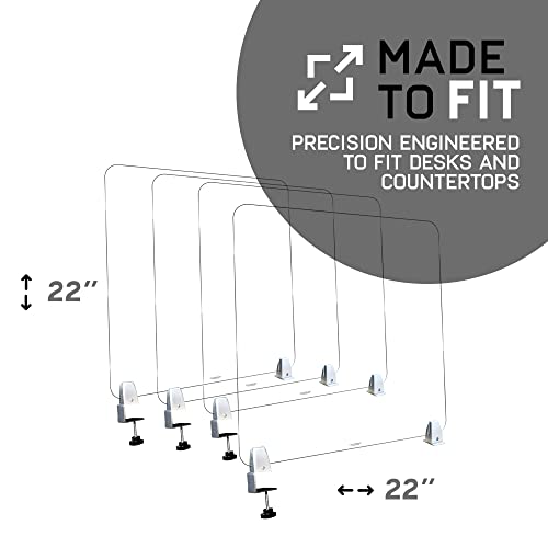 4 Pack – Desk Divider Office Partitions – Crystal Clear Acrylic Plexiglass. Adjustable Silver Clamps Included. Desk Divider for Schools or Offices. Clear Plexiglass Sneeze Guard, 22×22 inches. | The Storepaperoomates Retail Market - Fast Affordable Shopping