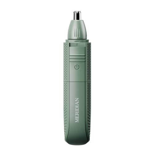 Meridian Up-Here Trimmer – Electric Nose, Ear and Eyebrow Trimmer for Men – Waterproof – 30 Minute Battery Life – Trims Painlessly Versus Waxing – Sage