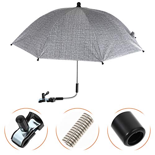 TOYANDONA Stroller Sun Cover Umbrella Clip On Sun Shade Blackout Blind UV Rain Protection Umbrella for Strollers Bicycle Baby Carriage Cart Grey | The Storepaperoomates Retail Market - Fast Affordable Shopping