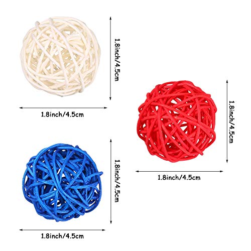 15 Pieces 1.8 inch 4th of July Wicker Rattan Balls Patriotic White Blue Red Decorative Ball Vase Bowl Fillers Natural Sphere Orbs Table Decoration for Independence Memorial Day Home Garden Party Decor | The Storepaperoomates Retail Market - Fast Affordable Shopping