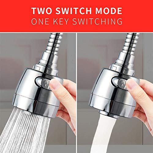 Kitchen Faucet Water-Saving Universal Aerator 360-degree Extended Rotating Aeration Shower Splash-Proof Filter Faucet (Silver-Short) | The Storepaperoomates Retail Market - Fast Affordable Shopping