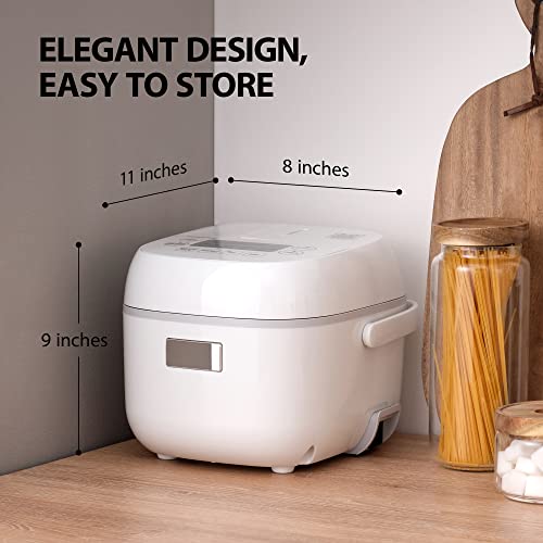 Toshiba Mini Rice Cooker, 3 Cups Uncooked Small Rice Cooker, Steamer & Warmer, With Fuzzy Logic And One-Touch Cooking, 24 Hour Delay Timer And Auto Keep Warm Feature, White | The Storepaperoomates Retail Market - Fast Affordable Shopping