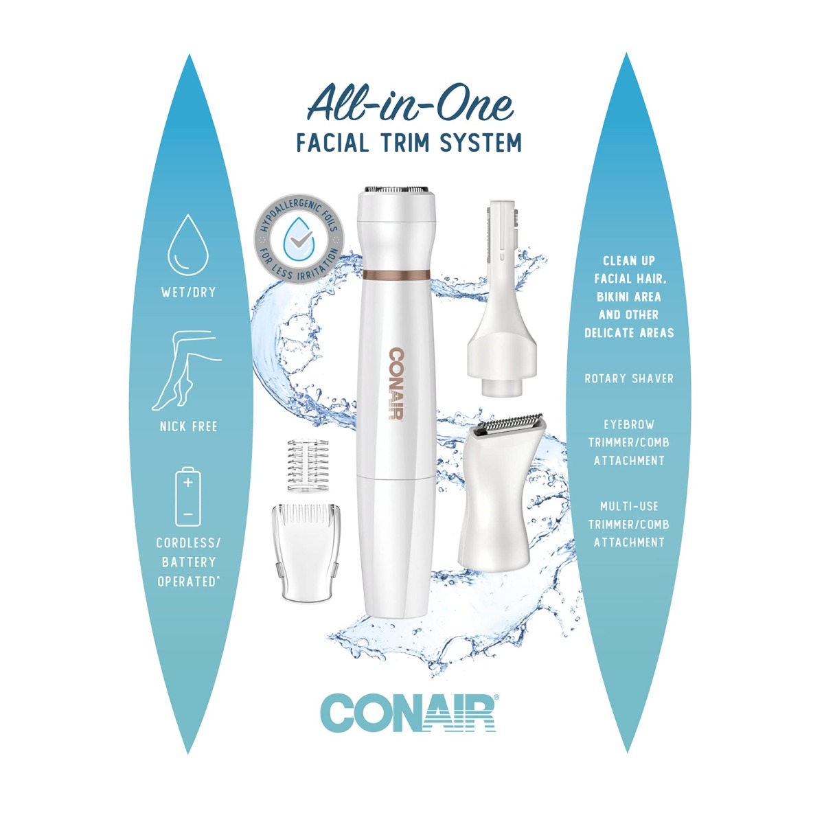 Conair All-in-One Facial Hair Trimming System | The Storepaperoomates Retail Market - Fast Affordable Shopping