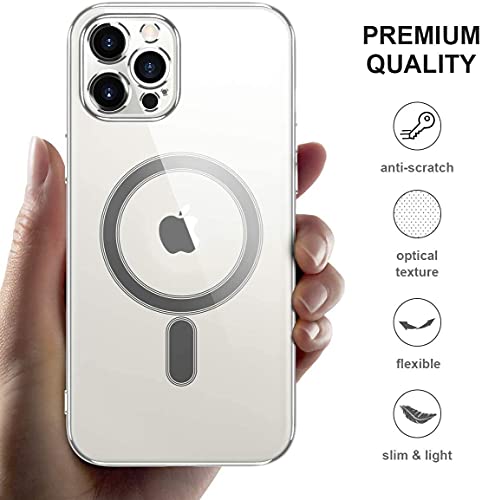 HVDI Clear Magnetic Case for iPhone 11 Pro with Mag-Safe Wireless Charging, Soft Silicone TPU Bumper Cover, Thin Slim Fit Hard Back Shockproof Anti-Yellow Protective Case for iPhone 11 Pro 5.8Inch | The Storepaperoomates Retail Market - Fast Affordable Shopping