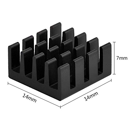 Easycargo 30pcs 14mm Heatsink 14x14x7mm, with Thermal Conductive Adhesive Glue, Black Anodized Aluminum Heat Sink for Cooling Cooler GPU Chips VRAM VGA VRAM RAM (14mmx14mmx7mm) | The Storepaperoomates Retail Market - Fast Affordable Shopping