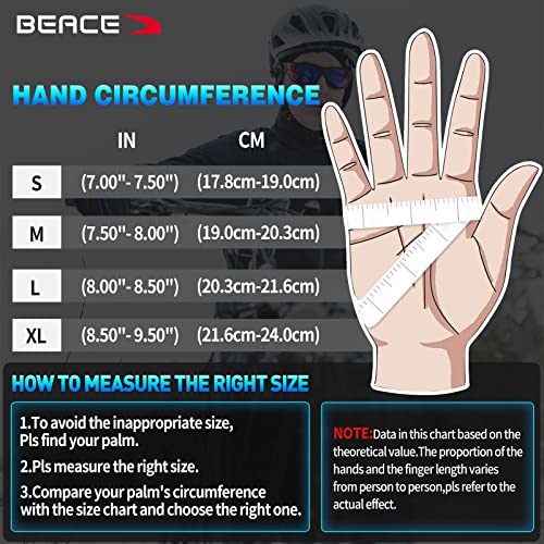 BEACE Cycling Gloves Bike Gloves Biking Gloves for Men Women with Touch Screen-Full Finger Mountain Bike Gloves Workout Gloves Road Bicycle Gloves with Anti-Slip Silicone Palm | The Storepaperoomates Retail Market - Fast Affordable Shopping
