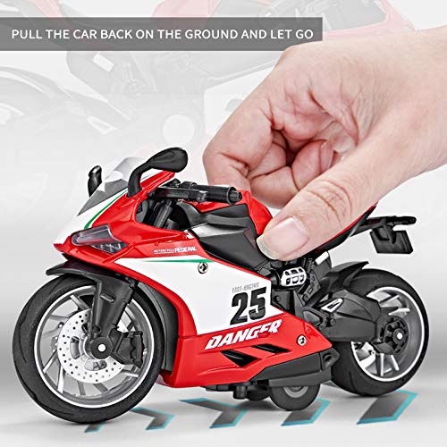 Pull Back Motorcycle Model – 1:12 Scale Toy Motorcycle,Motorcycle Toy with Light and Music Gift for Children Boys and Girls (Red) | The Storepaperoomates Retail Market - Fast Affordable Shopping