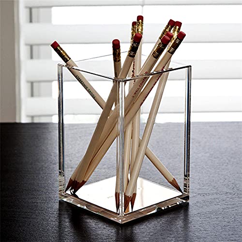 2 Pack Clear Acrylic Pencil Pen Holder Cup, Makeup Brush Holder Acrylic Desk Accessories | The Storepaperoomates Retail Market - Fast Affordable Shopping