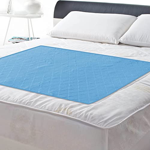 Incontinence Bed Pads Washable 34” x 52”, Non-Slip Waterproof&Absorbent Bed Pads Quilted, Reusable 4-Layer Incontinence Underpad Sheet Protector for Adults, Kids and Seniors