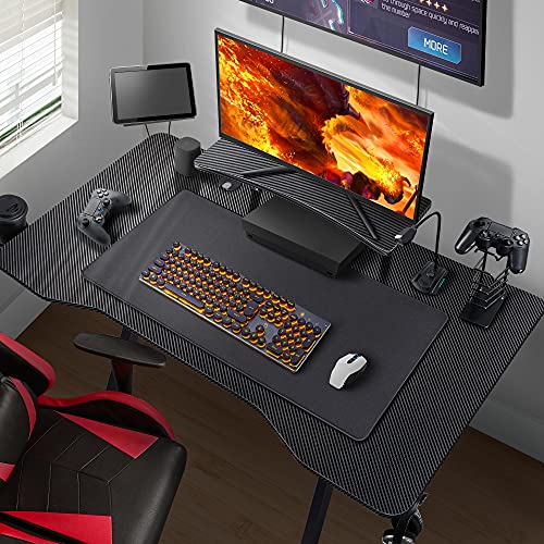 Yaheetech Computer Desk Black Gaming Desk 40 inch PC Home Office Desk Table Study Writing Desks Gamer Workstation with Monitor Stand Headphone Storage Hook Storage Rack Cup Holder, Black | The Storepaperoomates Retail Market - Fast Affordable Shopping