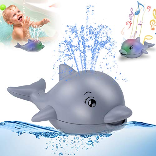 Kendyy Baby Bath Toys, Dolphin Animal Bathtub Toy with Music & Light Induction Sprinkler Automatic Spray Water for Infants Toddlers Kids Boys & Girls,Pool Bathroom Shower Toy Best Gift(Gray) | The Storepaperoomates Retail Market - Fast Affordable Shopping