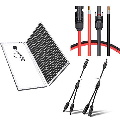 BougeRV 180W 5BB Solar Panel Kit with 20FT Solar Y cables in parallel | The Storepaperoomates Retail Market - Fast Affordable Shopping