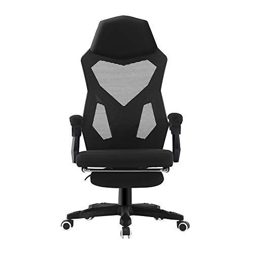 HOMEFUN Home Office Chair with Footrest Height Adjustable Ergonomic Chair with Armrests Mesh Gaming Chair Comfy Desk Chair Executive Computer Chair | The Storepaperoomates Retail Market - Fast Affordable Shopping