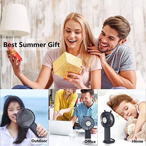 Duoai Mini USB Handheld Fan Battery Operated, 4000mAh Hand Held Rechargeable Small Quiet Personal Fans Portable with Base 5 Speeds for Kids Women Makeup Library Dorm Bedroom Car Outdoor Travel, Blue | The Storepaperoomates Retail Market - Fast Affordable Shopping