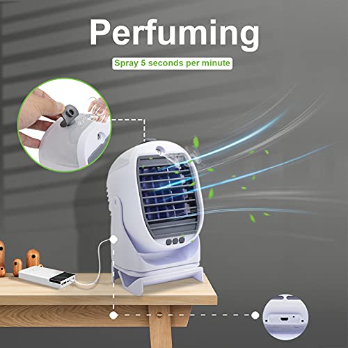 Mini Air Cooler Fan – Portable AC Fans with Cooling and Perfuming Function, 3 Wind Speeds, USB Powered Personal Table Fan for Small Room Home, Office | The Storepaperoomates Retail Market - Fast Affordable Shopping