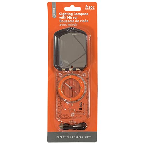 Survive Outdoors Longer Sighting Compass with Signaling Mirror